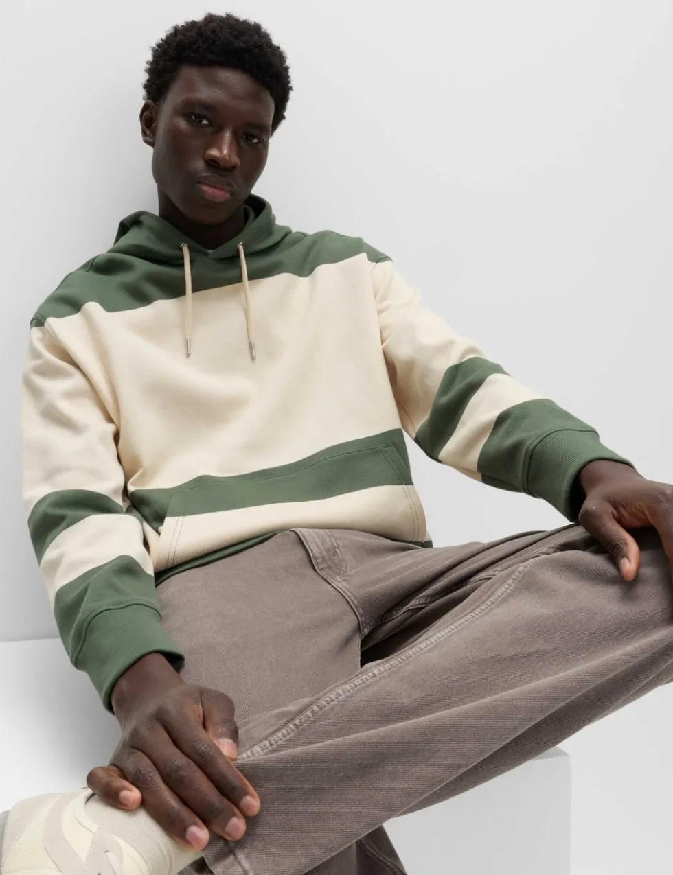 Pure Cotton Colour Block Hoodie