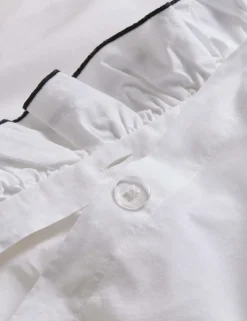 Pure Cotton Contrast Double Ruffle Bedding Set