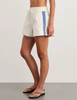 Pure Cotton Contrast Side Stripe Shorts