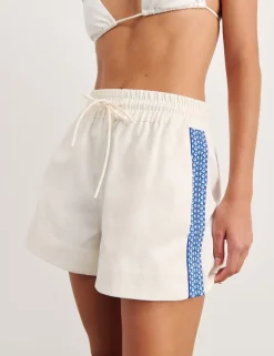 Pure Cotton Contrast Side Stripe Shorts