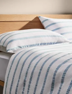 Pure Cotton Contrast Striped Waffle Bedding Set