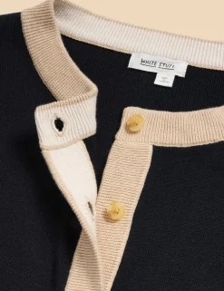 Pure Cotton Contrast Trim Cardigan