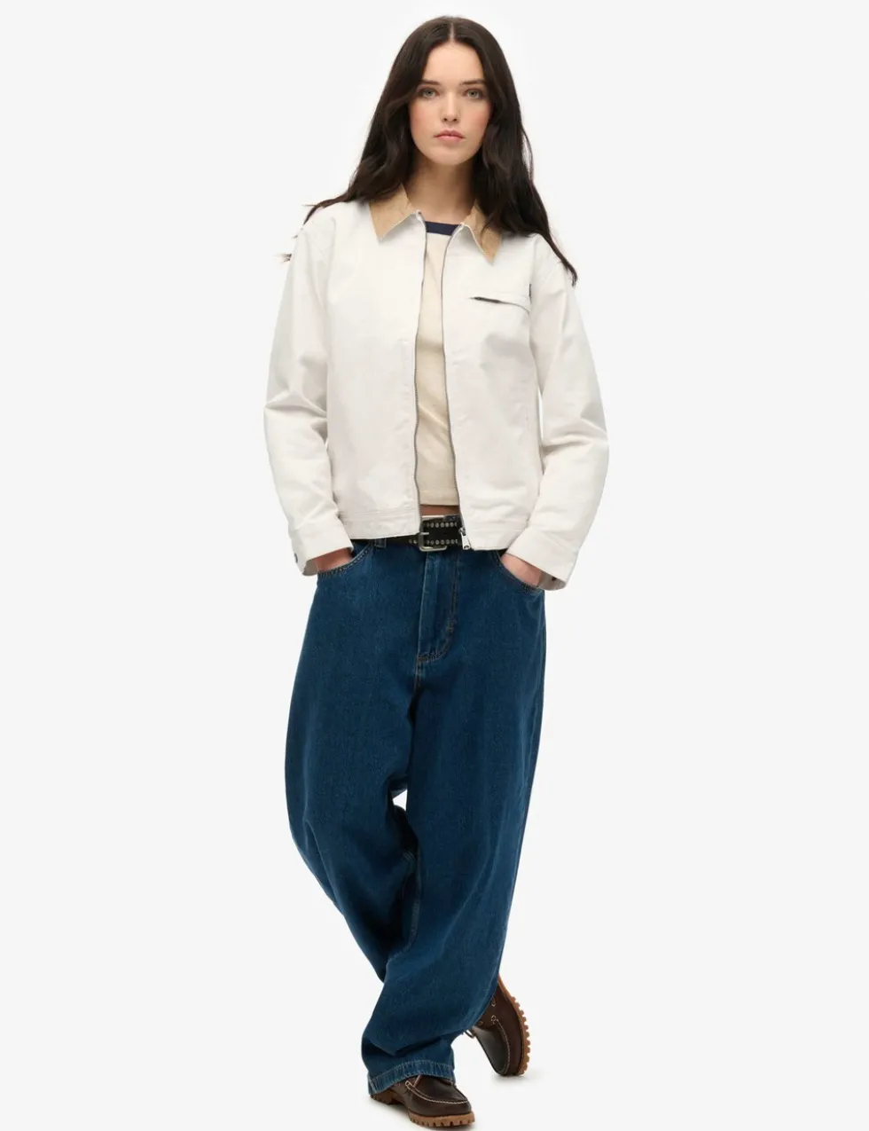 Pure Cotton Cord Collar Relaxed Jacket
