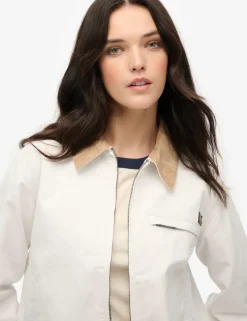 Pure Cotton Cord Collar Relaxed Jacket