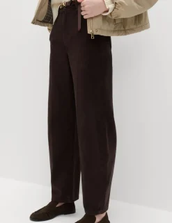 Pure Cotton Crease Front Barrel Leg Trousers