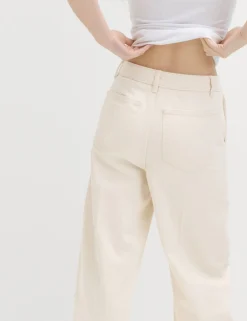 Pure Cotton Crease Front Barrel Leg Trousers