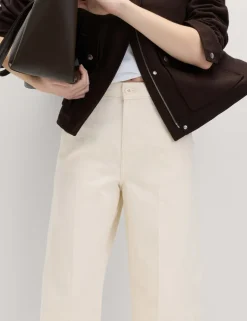 Pure Cotton Crease Front Barrel Leg Trousers