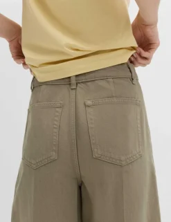 Pure Cotton Crease Front Barrel Leg Trousers