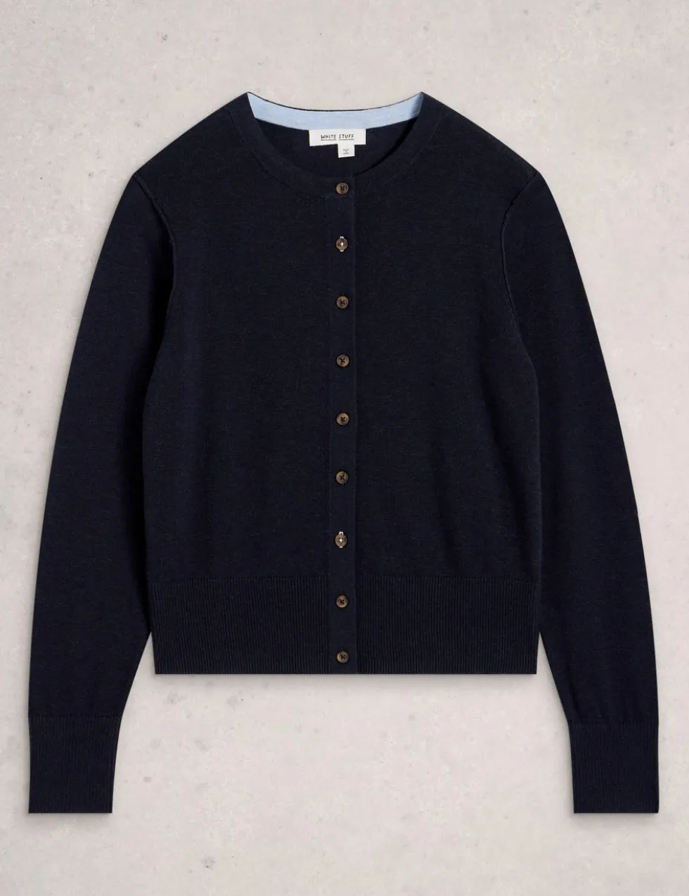Pure Cotton Crew Neck Button Through Cardigan