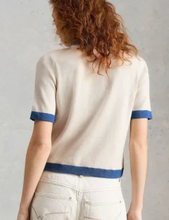 Pure Cotton Crew Neck Button Through Cardigan