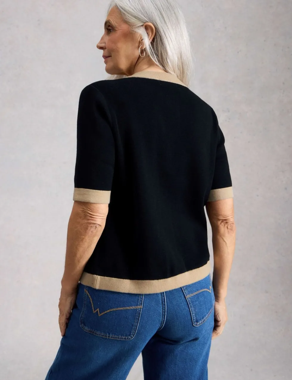Pure Cotton Crew Neck Button Front Cardigan