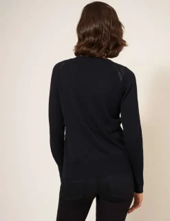 Pure Cotton Crew Neck Cardigan