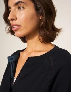 Pure Cotton Crew Neck Cardigan