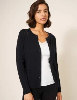 Pure Cotton Crew Neck Cardigan