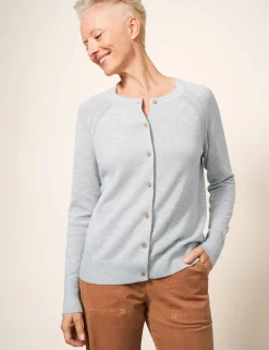 Pure Cotton Crew Neck Cardigan