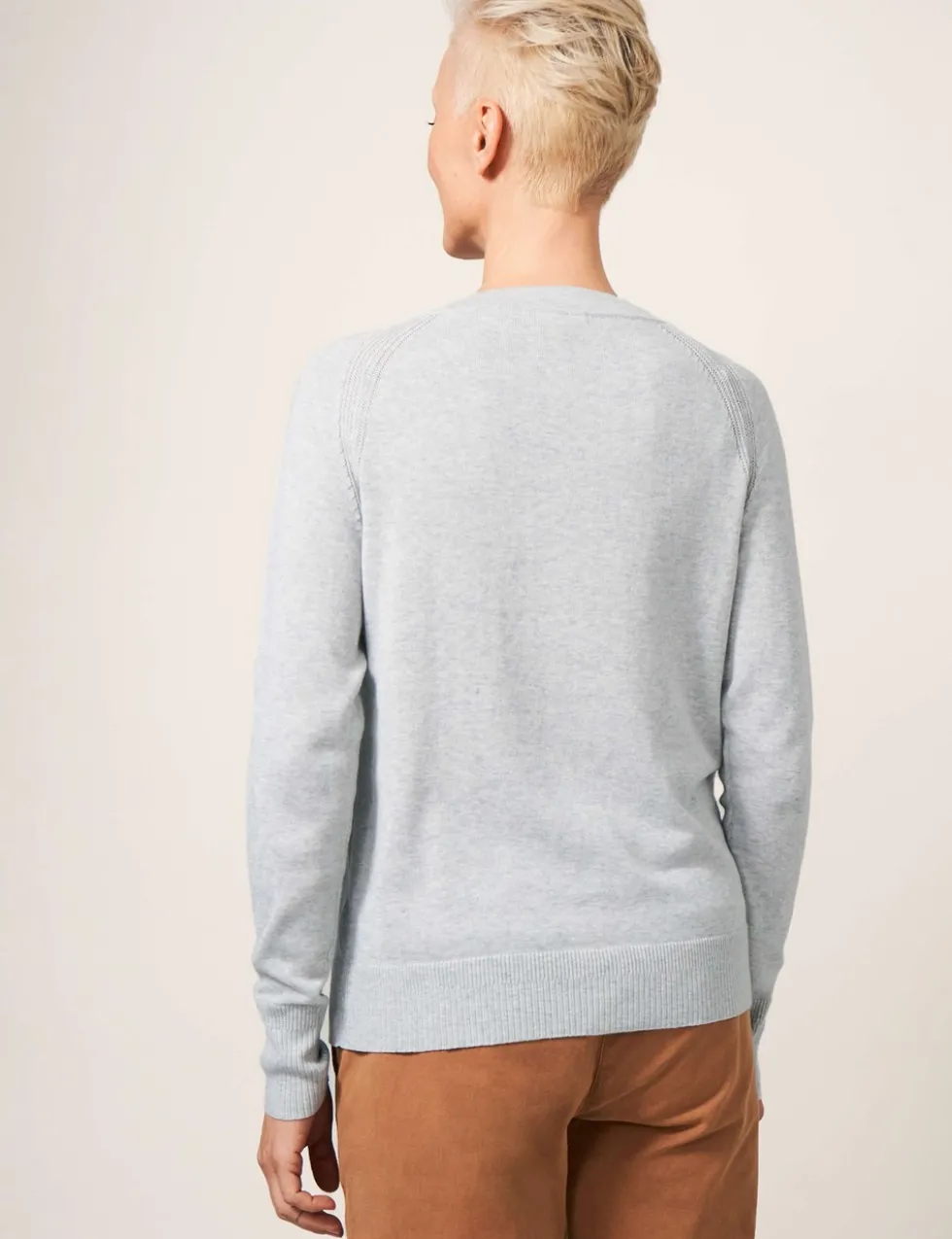 Pure Cotton Crew Neck Cardigan