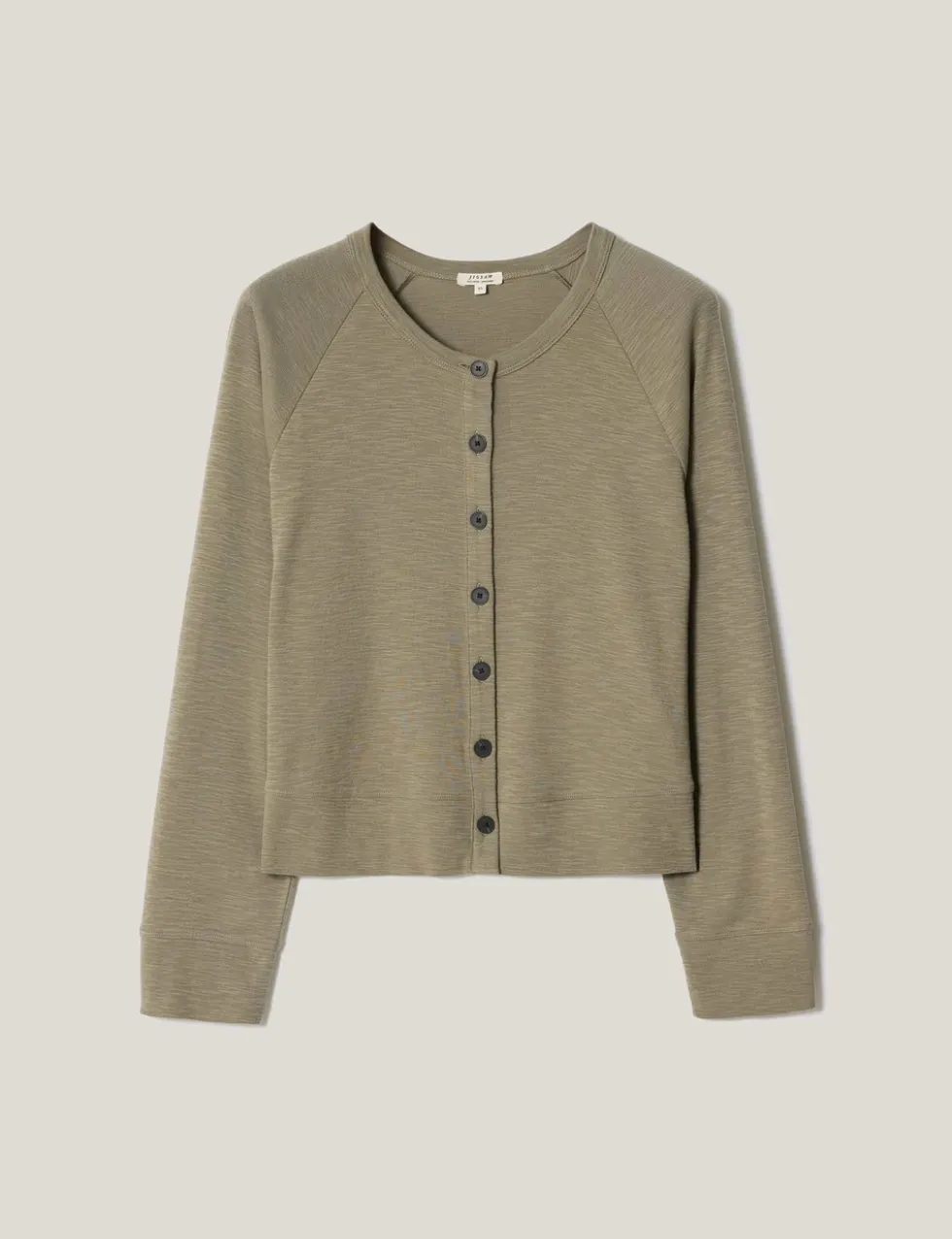 Pure Cotton Crew Neck Cardigan