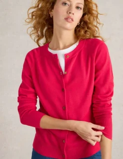 Pure Cotton Crew Neck Cardigan