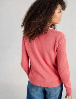Pure Cotton Crew Neck Cardigan
