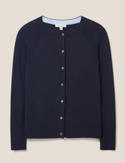 Pure Cotton Crew Neck Cardigan