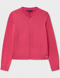 Pure Cotton Crew Neck Cardigan