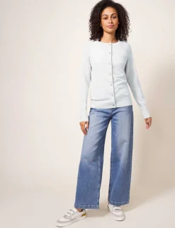 Pure Cotton Crew Neck Cardigan
