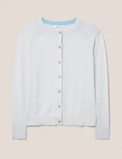 Pure Cotton Crew Neck Cardigan