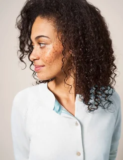 Pure Cotton Crew Neck Cardigan