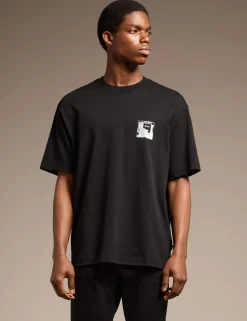 Pure Cotton Crew Neck Graphic T-Shirt