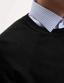 Pure Cotton Crew Neck Jumper
