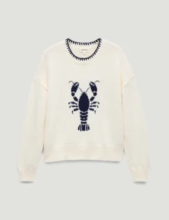 Pure Cotton Crew Neck Lobster Graphic Jumper