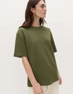 Pure Cotton Crew Neck Oversized T-Shirt