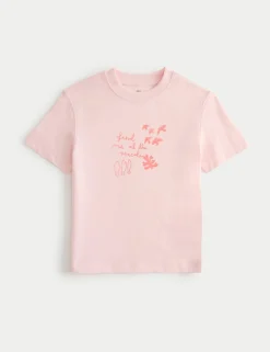 Pure Cotton Crew Neck Seaside Print T-Shirt (2-8 Yrs)