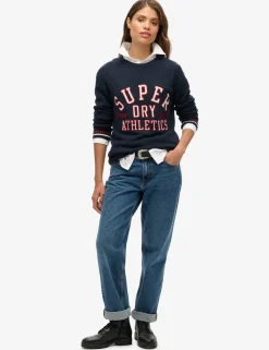 Pure Cotton Crew Neck Slogan Relaxed Jumper