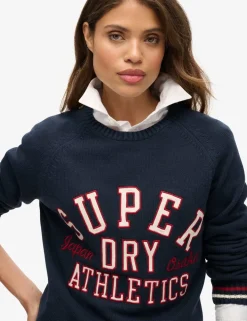 Pure Cotton Crew Neck Slogan Relaxed Jumper