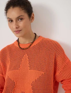 Pure Cotton Crew Neck Star Jumper