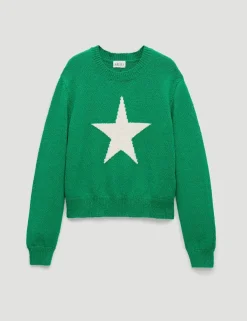 Pure Cotton Crew Neck Star Graphic Jumper