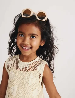 Pure Cotton Crochet Fish Sleeveless Dress (2-10 Yrs)