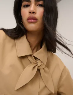 Pure Cotton Cropped Trench Coat