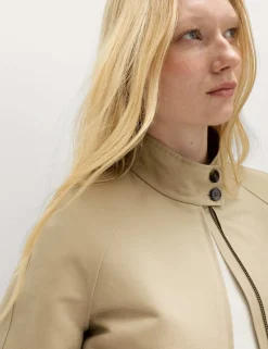 Pure Cotton Cropped Utility Jacket