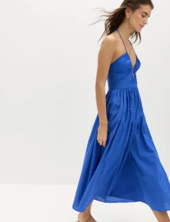 Pure Cotton Cutout Midaxi Beach Dress