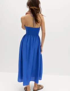 Pure Cotton Cutout Midaxi Beach Dress