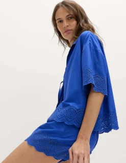 Pure Cotton Cutwork Beach Shorts