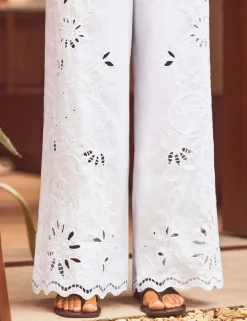 Pure Cotton Cutwork Broderie Trousers