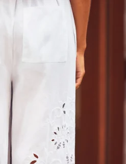 Pure Cotton Cutwork Broderie Trousers