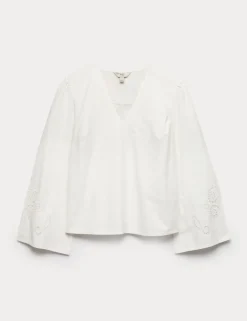 Pure Cotton Cutwork Detail Blouse