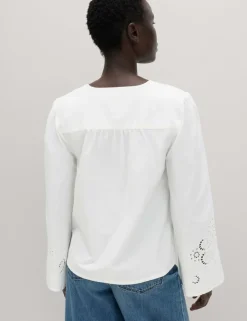 Pure Cotton Cutwork Detail Blouse