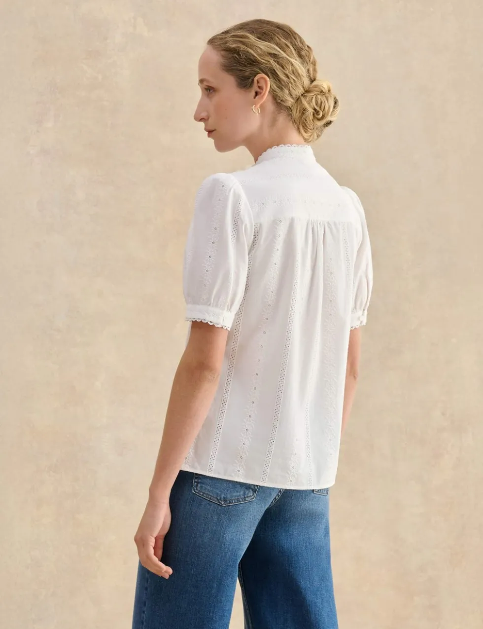 Pure Cotton Cutwork Detail Blouse