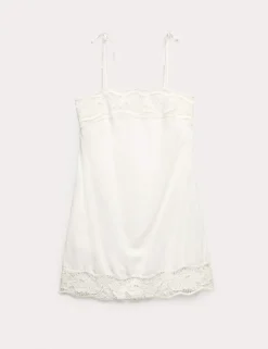 Pure Cotton Cutwork Mini Cami Dress
