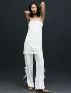 Pure Cotton Cutwork Mini Cami Dress